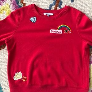 Pink Rebecca Minkoff sweatshirt with cute patches